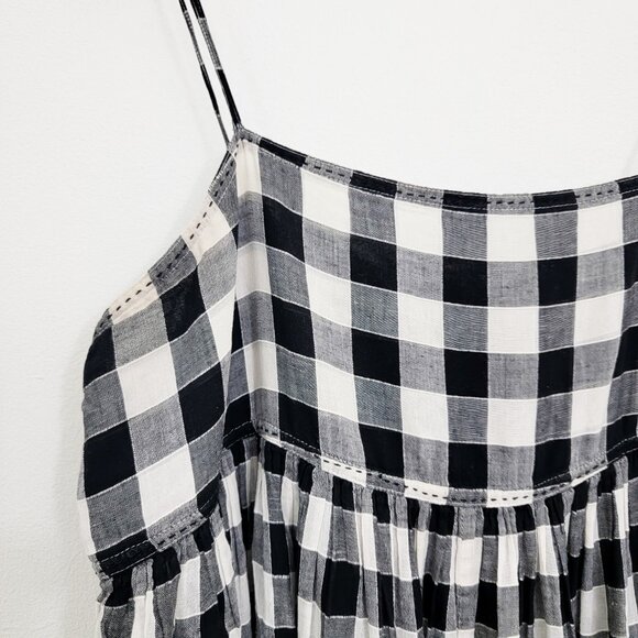 THE GREAT. The Dainty Dress in Black White Gingham 3 Large - Picture 4 of 10